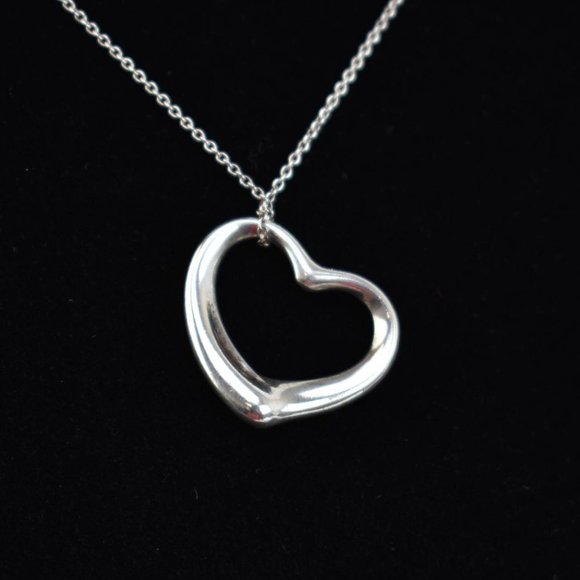 Tiffany & Co. Jewelry - TIFFANY & CO Silver Open Heart Necklace (zc)